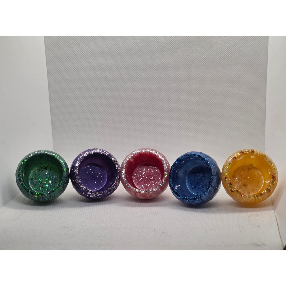 5 Handmade Mini Resin Trinket Bowls Jewelry Ring Bead Crystal Display Dishes - Picture 3 of 6